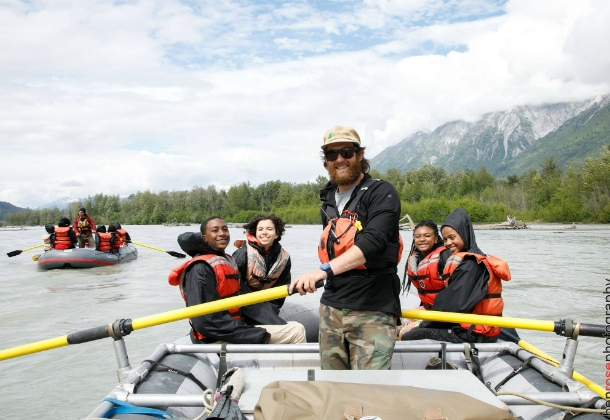 Scouts raft down the Chilkat River - Ben Rose Photography